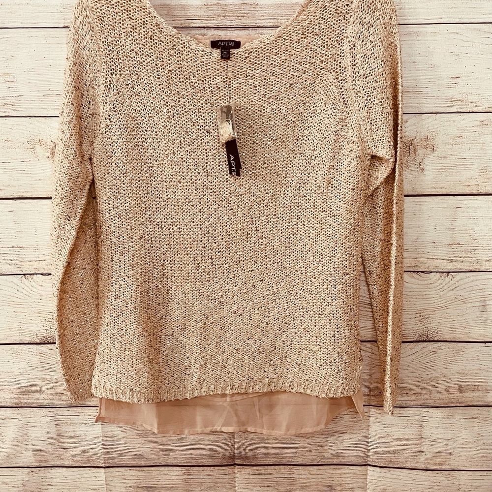 NWT Apt 9 Cameo Rose Sequin Pullover Sweater PM - Picture 2 of 5
